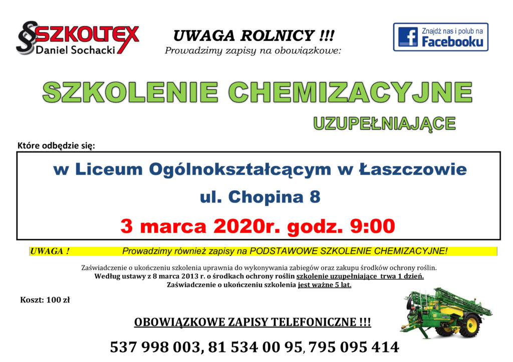 szkolenie chemizacyjne w Liceum w Łaszczowie